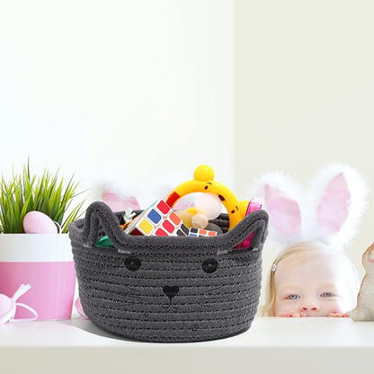 Panier Rangement Salle de Bain Chat en Corde Tressée | ZenFeline