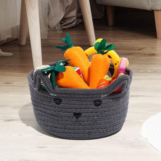 Panier Rangement Salle de Bain Chat en Corde Tressée | ZenFeline
