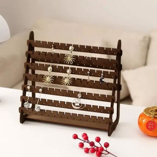Porte boucle d'oreille | Wooden Elegance