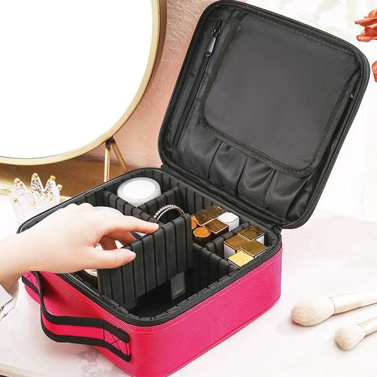 Trousse de maquillage | Compartiments ajustables voyage