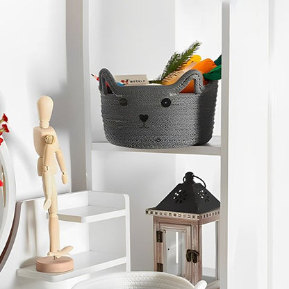 Panier Rangement Salle de Bain Chat en Corde Tressée | ZenFeline