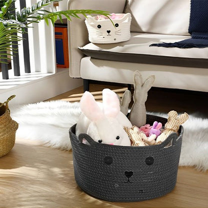Panier Rangement Salle de Bain Chat en Corde Tressée | ZenFeline