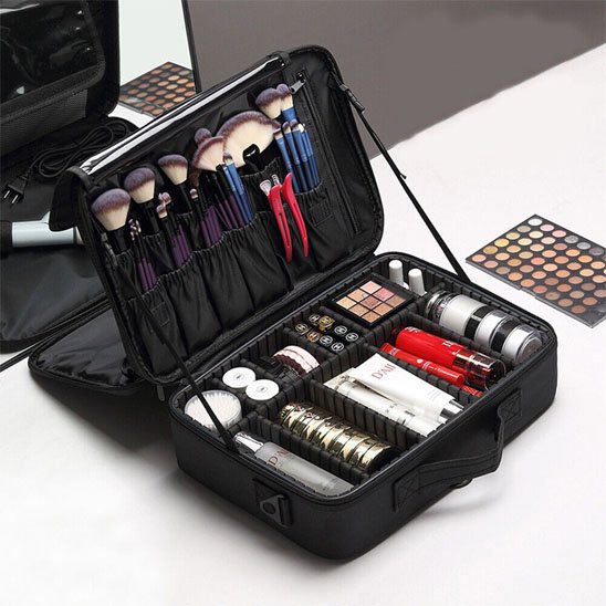 Trousse de maquillage | Compartiments ajustables voyage