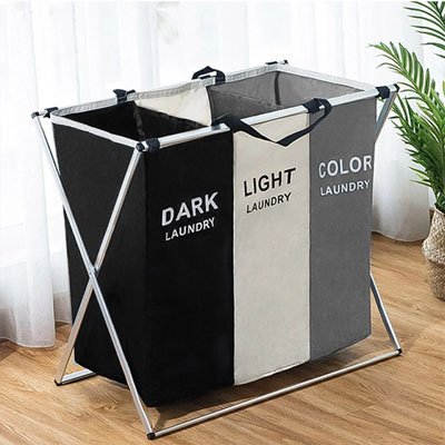 Panier a linge tri compartiments pliable | Organizer